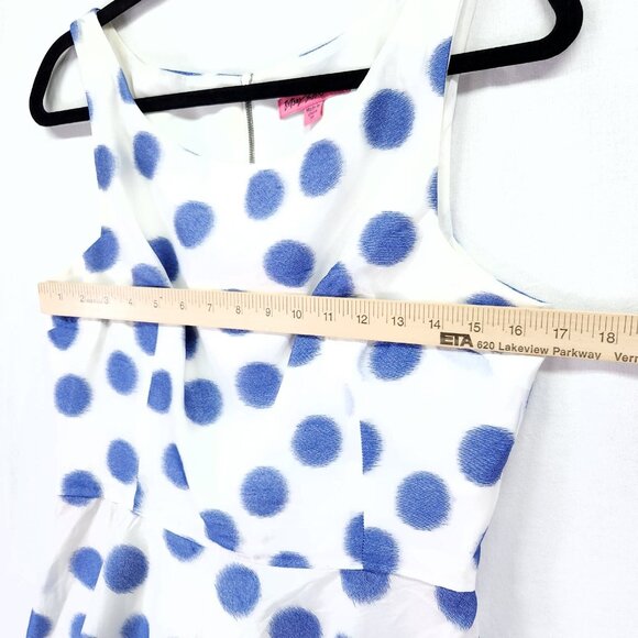 Betsy Johnson Dress Size 10 Fit and Flare Pleated Mini Puffy Skirt Polka Dot - Picture 6 of 11